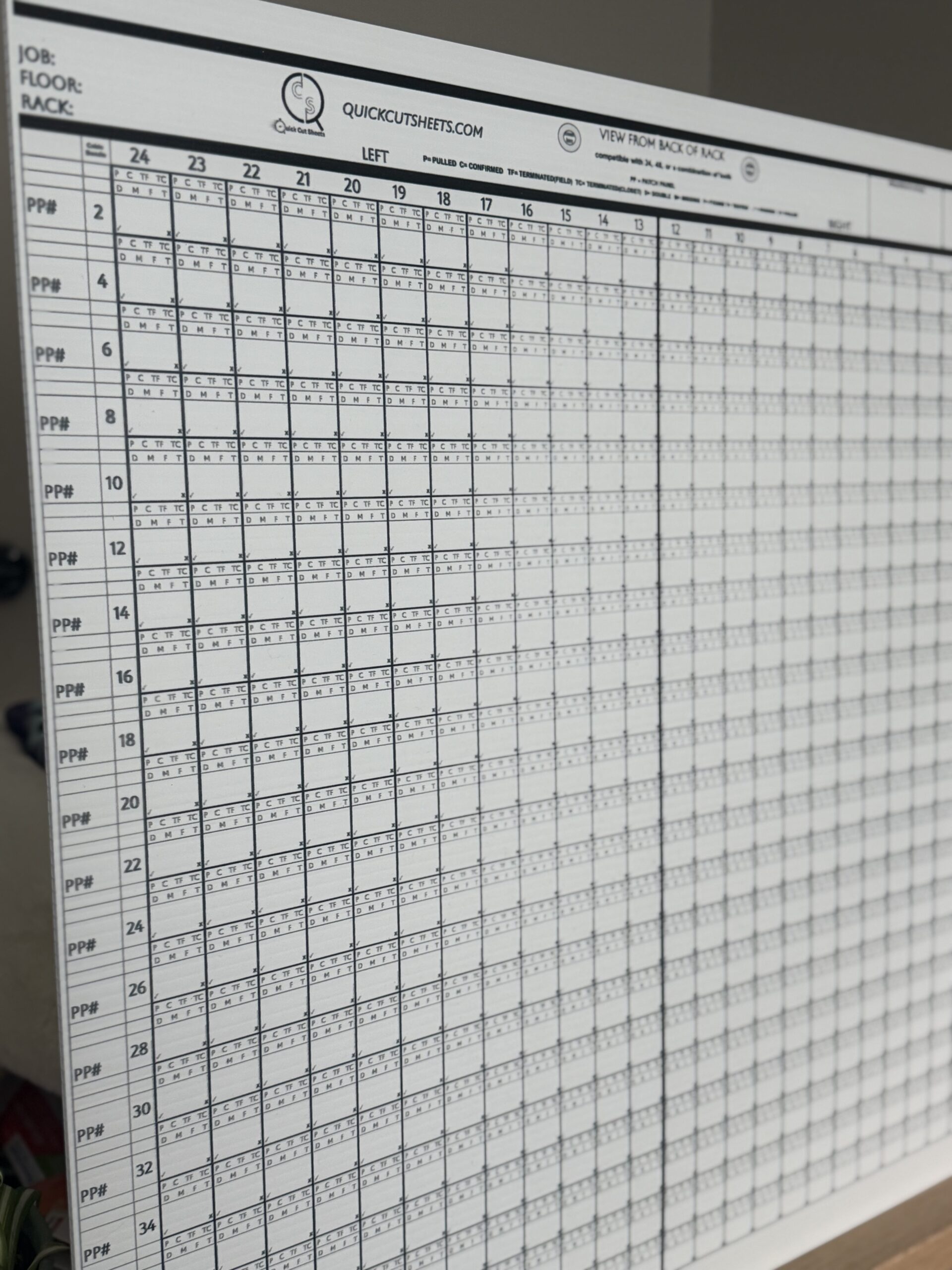 Quick Cut Sheet in use